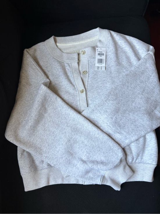 Abercrombie & Fitch Sweaters - Abercrombie & Fitch Light Gray Henley Sweatshirt for Kids